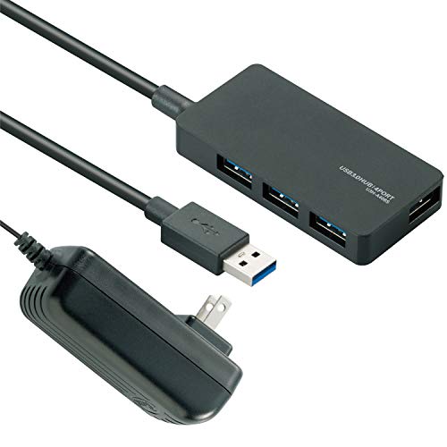 エレコム USB3.0 ハブ 4ポート ACアダプタ付